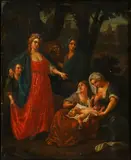 Finding of Moses by Gerard Hoet, oil on canvas,, sold Apr 2015