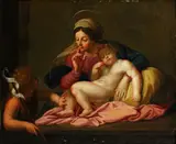 The Madonna and Child with the Infant Saint John the Baptist by Italian School, oil on canvas, sold Apr 2015
