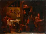 Figures in a kitchen interior by David Teniers the Younger, oil on canvas, offered Apr 2015