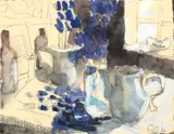 Stilleben by Klaus Fußmann, 1996, Aquarell, Deckweiß, Tinte und Bleistift auf Hahnemühle-Bütten, sold Nov 2010