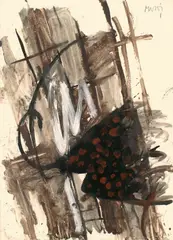 Ohne Titel by Markus Lüpertz, Gouache auf festem Papier, sold Nov 2010