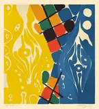 Farblitho 1966-1 (NOR) by Ernst Wilhelm Nay, 1966, Farblithographie auf Arches-Velin, sold Nov 2010