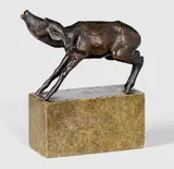 Schreiender Steinbock by Renée Sintenis, 1918, Bronze mit rotbrauner Patina, auf Steinsockel montiert. Höhe (ohne Sockel): 8,3 cm (3 ¼ in.), sold Nov 2010