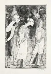 Sklaven by Emil Nolde, 1918, Radierung und Tonätzung auf Van Gelder-Velin, sold May 2011