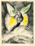 Marc Chagall, L'Éternel aura pitié de Jacob, 1958, Handkolorierte Radierung auf Arches-Velin