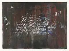 Werk Nr. 641/2 by Gerhard Richter, 1990, Farboffset auf Velin, in Original-Kartonmappe „Künstler für Äthiopien“ mit 4 weiteren Farboffsets, jew. auf Velin, nach , sold Dec 2012