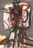 Untitled (head) by Walter Eckert, 1990, mixed media on paper; framed, sold Oct 2026