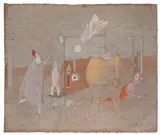Fritz Fröhlich, Die Zeugin des Wunders, 1970, mixed media on paper, mounted on paper; unframed