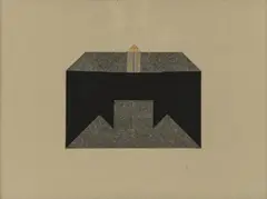 Jakob Gasteiger, Untitled, 1994, collage, mixed media, folded paper mounted on cardboard; framed