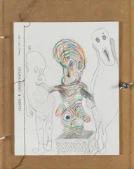 Gelatin, Untitled, 2017, mixed media on thin cardboard (front cover); framed