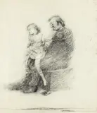 Das tägliche Brot des Schlurfs by Gottfried Helnwein, 1979, India ink, pen on transparent paper; framed, sold Oct 2026