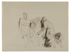 Alfred Hrdlicka, Untitled (from the cycle "Randolectil"), 1968, India ink on paper; framed