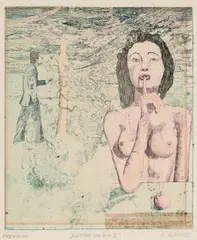 Robert Klemmer, Klemmer u. Eva I, Klemmer und Eva II, (mixed lot: 2 prints), print; framed