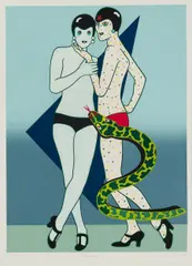 Kiki Kogelnik, Triangle, 1980, silkscreen on paper; framed