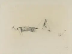 Karl Korab, Untitled (Reclining Nude), 1972, graphite on paper; framed
