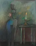 Akt mit Kerze by Alfred Kornberger, 1994, oil on canvas; unframed, sold Oct 2026