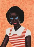 Melanin III by Philip Letsu Komla, 2016, acrylic on canvas; unframed, sold Oct 2026