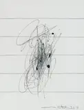 Informelle Kritzelzeichnung by Hermann Nitsch, 2017, pencil and oil pastel on paper; framed, sold Oct 2026
