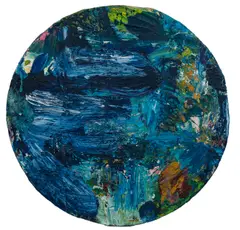 Untitled by Nikolaus Moser, 2000, oil on wood panel; unframed, sold Oct 2026
