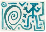 A. R. Penck, Untitled, 1987, gouache on paper; framed
