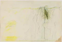 Max Peintner, Projekt einer Flagge aus Tarnstoff von Max Peintner und Walter Pichler, 1970, mixed media on paper; framed