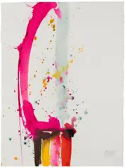 Markus Prachensky, Etruria Blues, 1982, watercolour on laid paper; framed