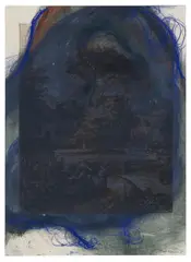 Arnulf Rainer, Untitled, 1980/81, mixed media on etching by C. Dughet; framed