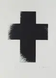 Cross by Arnulf Rainer, etching on laid paper; framed, sold Oct 2026