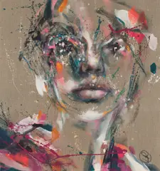 Lucia Riccelli, Face to Face, 2025/26, acrylic and oil on canvas; unframed