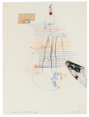 Gerhard Rühm, Ihr Erfolg: Mehr, 1987, mixed media, collage on paper; framed
