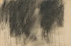 Gottfried Salzmann, Untitled, charcoal pencil on paper; framed