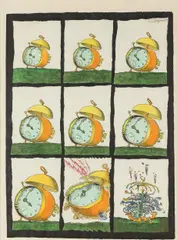 Walter Schmögner, TRRR, 1968, pen, India ink, Newton watercolours on hand-made paper; framed