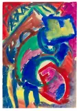 Einsiedler 1 by Hubert Schmalix, 1981, gouache on paper; framed, sold Oct 2026