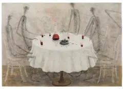 Walter Schmögner, Untitled, 1982, mixed media on paper; framed