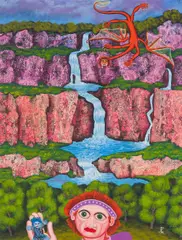 Robert Zeppel-Sperl, Untitled, mixed media on plywood; framed