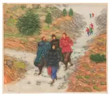 Die Rinne by Arik Brauer, mixed media on paper; framed, sold Oct 2026