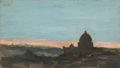 Rom, abends III by Georg Eisler, 1972, oil on canvas on wood; framed, sold Oct 2026