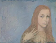 Ernst Fuchs, Portrait of Birgit Hutter, 1972, watercolour on canvas on cardboard; framed