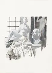 Alfred Gerstenbrand, Mixed lot: Two works on paper, mixed media on paper; framed
