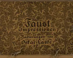 Oskar Laske, Faust Impressionen - Opus XII, 1919, Neun Radierungen on paper; in originaler Kartonflügelmappe