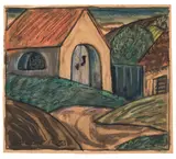 Kellerhaus by Franz von Zülow, 1923, India ink, watercoloured on paper; framed, sold Oct 2026