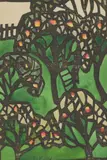 Mixed lot: Three paper-cut prints (Obstbäume, Fasching, Wald) by Franz von Zülow, 1913, paper-cut prints, watercoloured on paper; framed, sold Oct 2026
