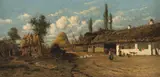 Theodor von Hörmann, Hungarian Farmhouse in Siófok on Lake Balaton, 1875, oil on panel; framed