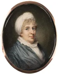 Miniaturmaler um 1800, Portrait of a Lady with a White Turban, Watercolor on ivory; framed
