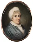 Portrait of a Lady with a White Turban by Miniaturmaler um 1800, Watercolor on ivory; framed, sold Oct 2026
