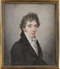 Miniaturmaler des 19. Jahrhunderts, Portrait of a Gentleman, Watercolor on ivory; framed