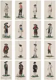 Folk Costumes from Austria and Slovenia (16 pieces) by Joseph Melling, watercolour, gouache and pencil on paper; unframed, in passepartout, one piece framed, sold Oct 2026