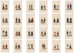 Fedor Graf von Karacsay, Folk Costumes from Dalmatia - Montenegro, Croatia and Albania (24 pieces), watercolour, gouache and pencil on paper; unframed