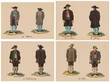 Folk Costumes from Austria: Salzburg/Tyrol (4 pieces) by Joseph Melling, watercolour, gouache and pencil on paper; unframed, in passepartout, sold Oct 2026