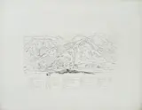 Panorama nach der Natur gezeichnet von Gustav Reinhold auf der Hohen Salve nördlich vom Brixenthale in Tyrol und radiert von Franz Barbarini. Mit genauer Benennung der Gebirge und Ortschaften nebst Angabe der wichtigeren Höhen über die Meeresfläche in Wiener Fuß (7 items) by Gustav Reinhold, etching; unframed, sold Oct 2026